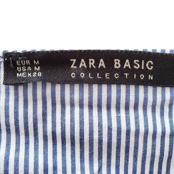 Zara Boho Striped Wrap Top Embroidered Bishop Sleeve Artsy Eclectic Size M - Picture 10 of 16